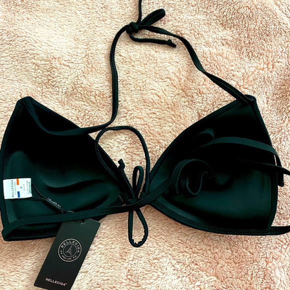 RELLECIGA Women's Tie Front Triangle Bikini Top- M - Picture 4 of 6